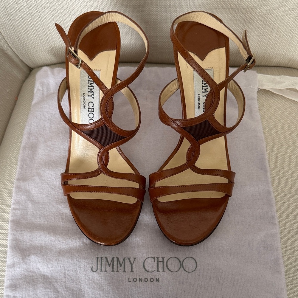 Jimmy Choo Tan Leather Sandals
